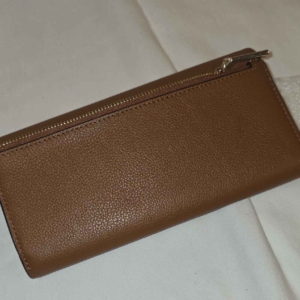 kate spade brown pebbled leather continental wallet with gold logo - Picture 4 of 6